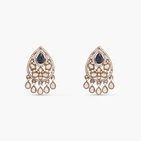 Delara Nakshtra CZ Blue Stud Earrings