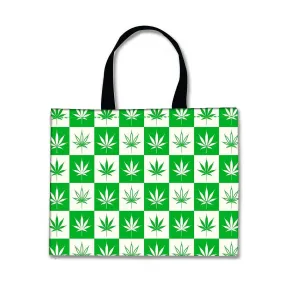 Designer Tote Bag With Zip Beach Gym Travel Bags -  Leaves Green
