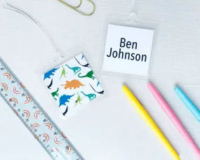 Dinosaur Personalized Laminated Bag Tag