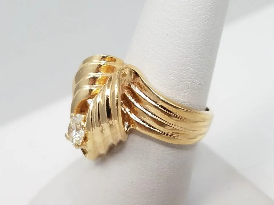 Distinct Natural Diamond 14k Yellow Gold Custom Ring