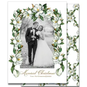 Elegant Magnolia Holiday Card