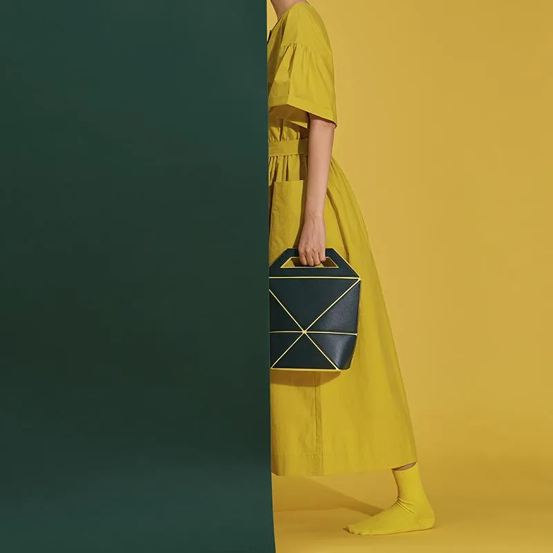 Facet Medium Foldable Tote - Sacramento / Yellow
