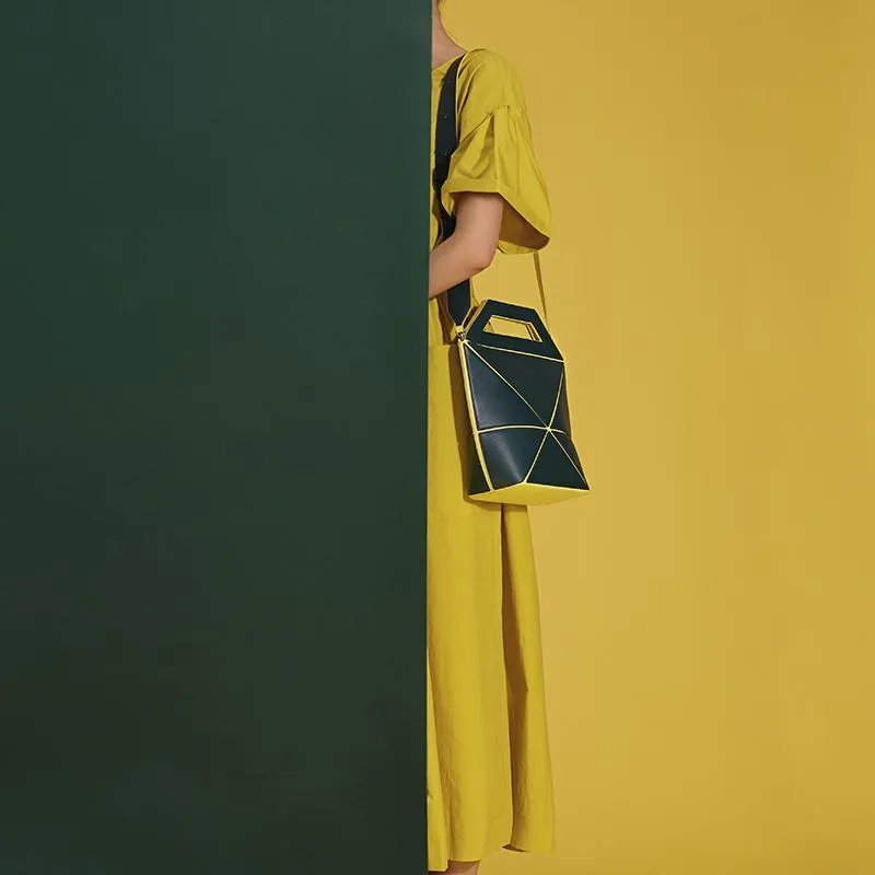 Facet Medium Foldable Tote - Sacramento / Yellow