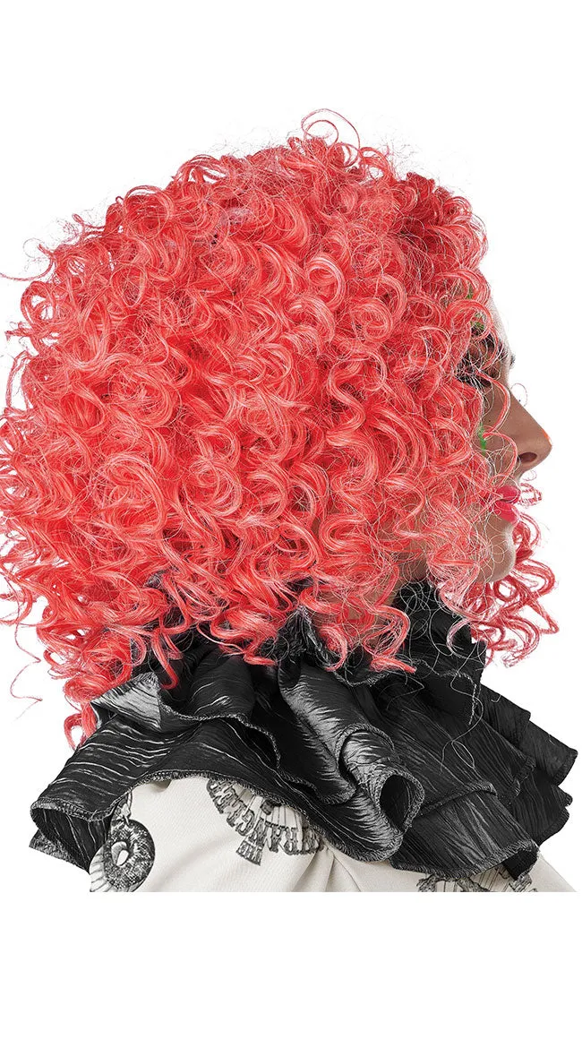 Faded Red Glow In The Dark Clown Wig