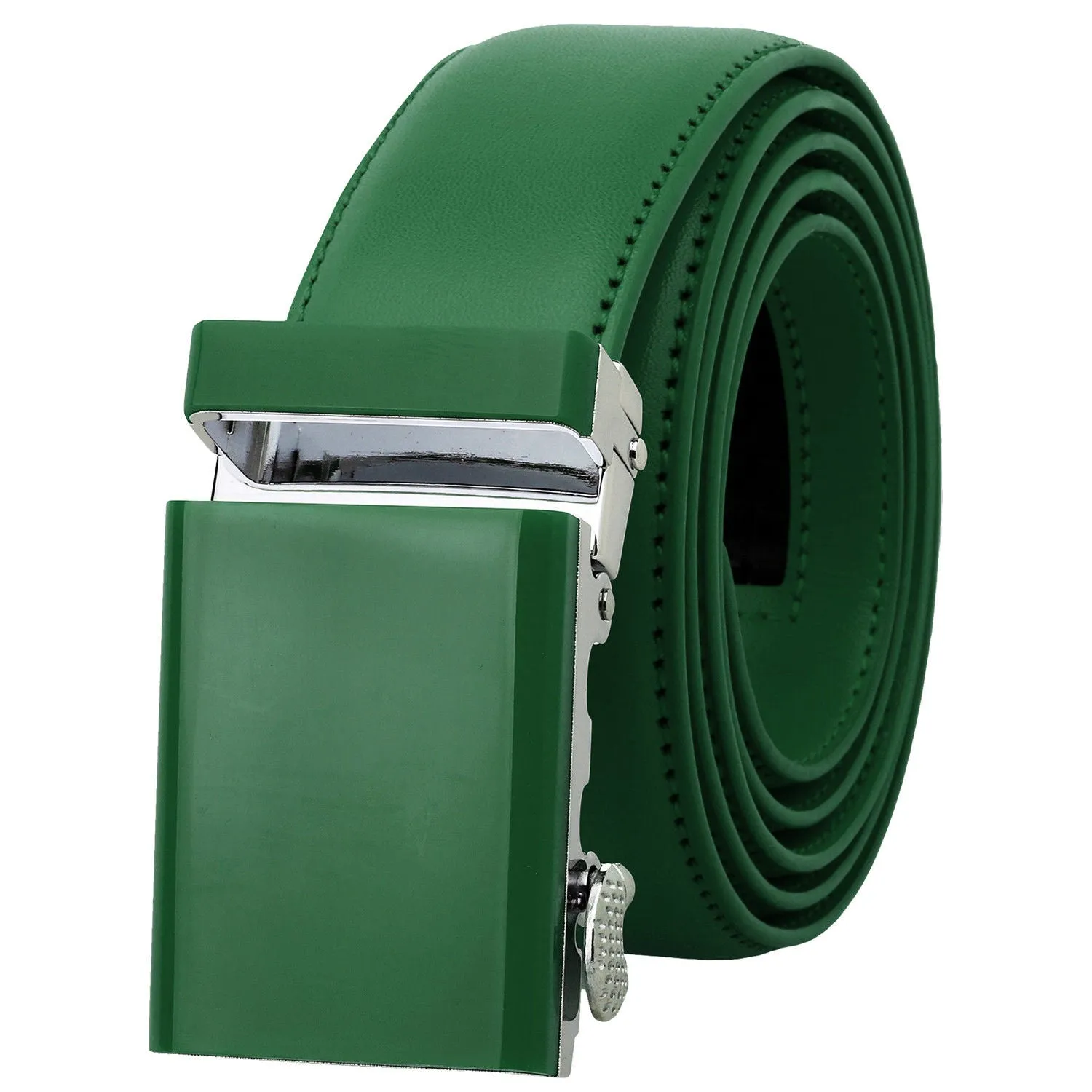 Falari Men Unisex Genuine Leather Ratchet Dress Belt Automatic Sliding Buckle - 20 Variety Colors - Trim to Fit (8168)