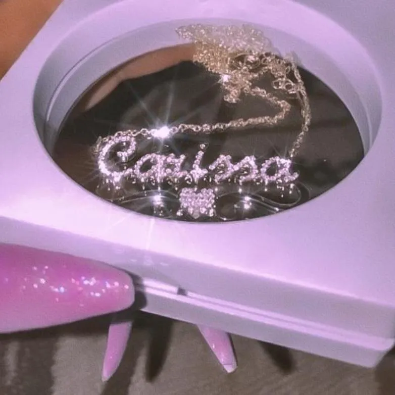 Flourish Heart CZ Custom Nameplate