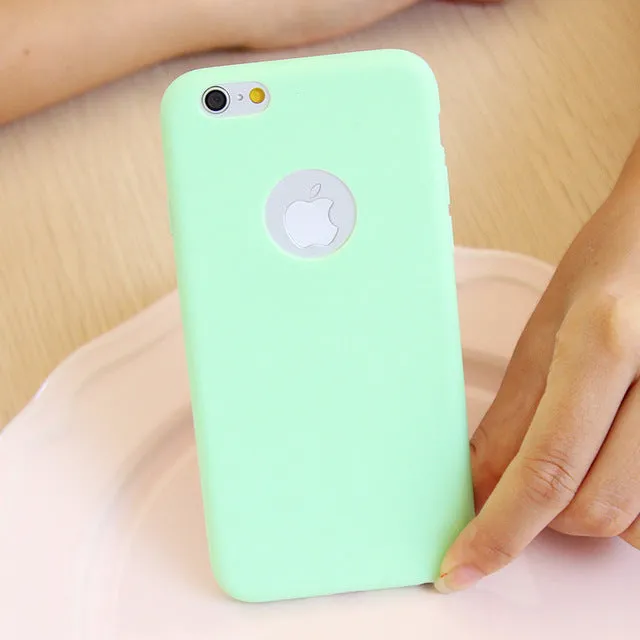 For i Phone Candy Color Matte Case Cover for iPhone 7 6 6S SE TPU Silicone Soft Slim Fit Case for iPhone 6Plus 6S Plus 5 5S