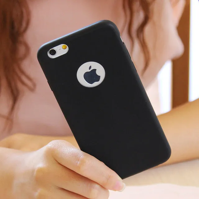 For i Phone Candy Color Matte Case Cover for iPhone 7 6 6S SE TPU Silicone Soft Slim Fit Case for iPhone 6Plus 6S Plus 5 5S