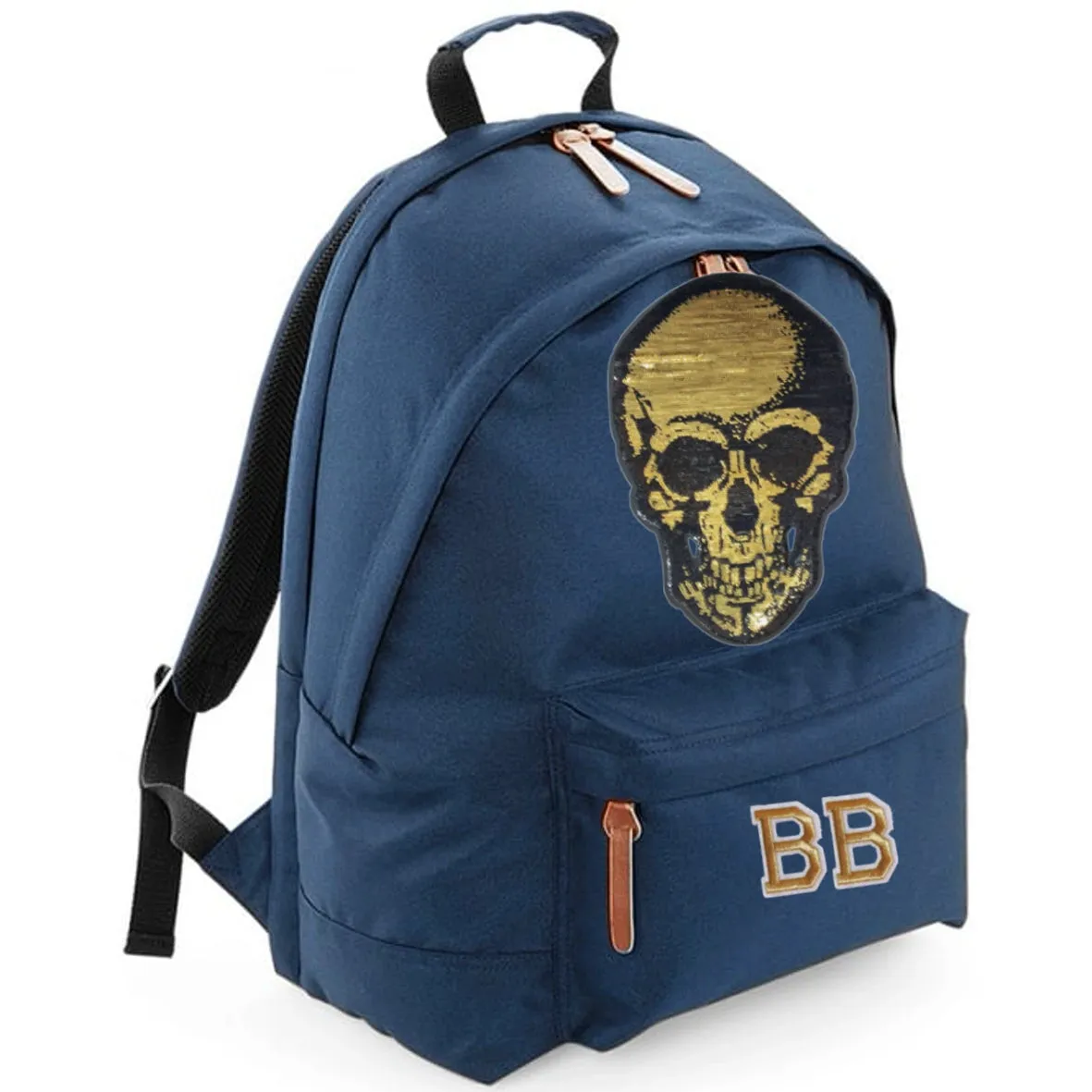 Gold Sequin Skull Maxi Laptop Bag