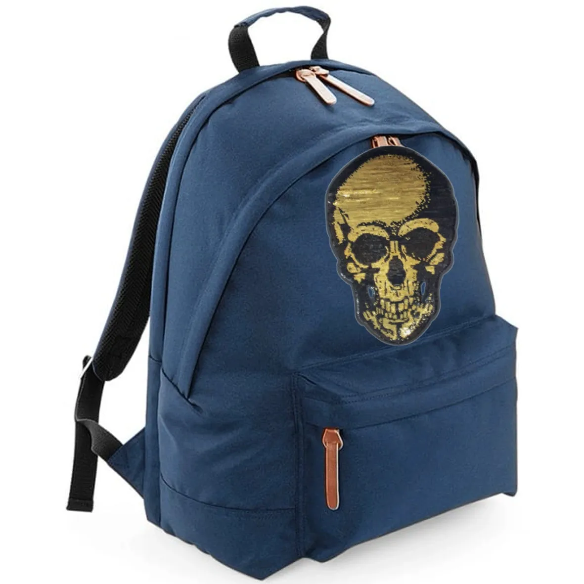 Gold Sequin Skull Maxi Laptop Bag