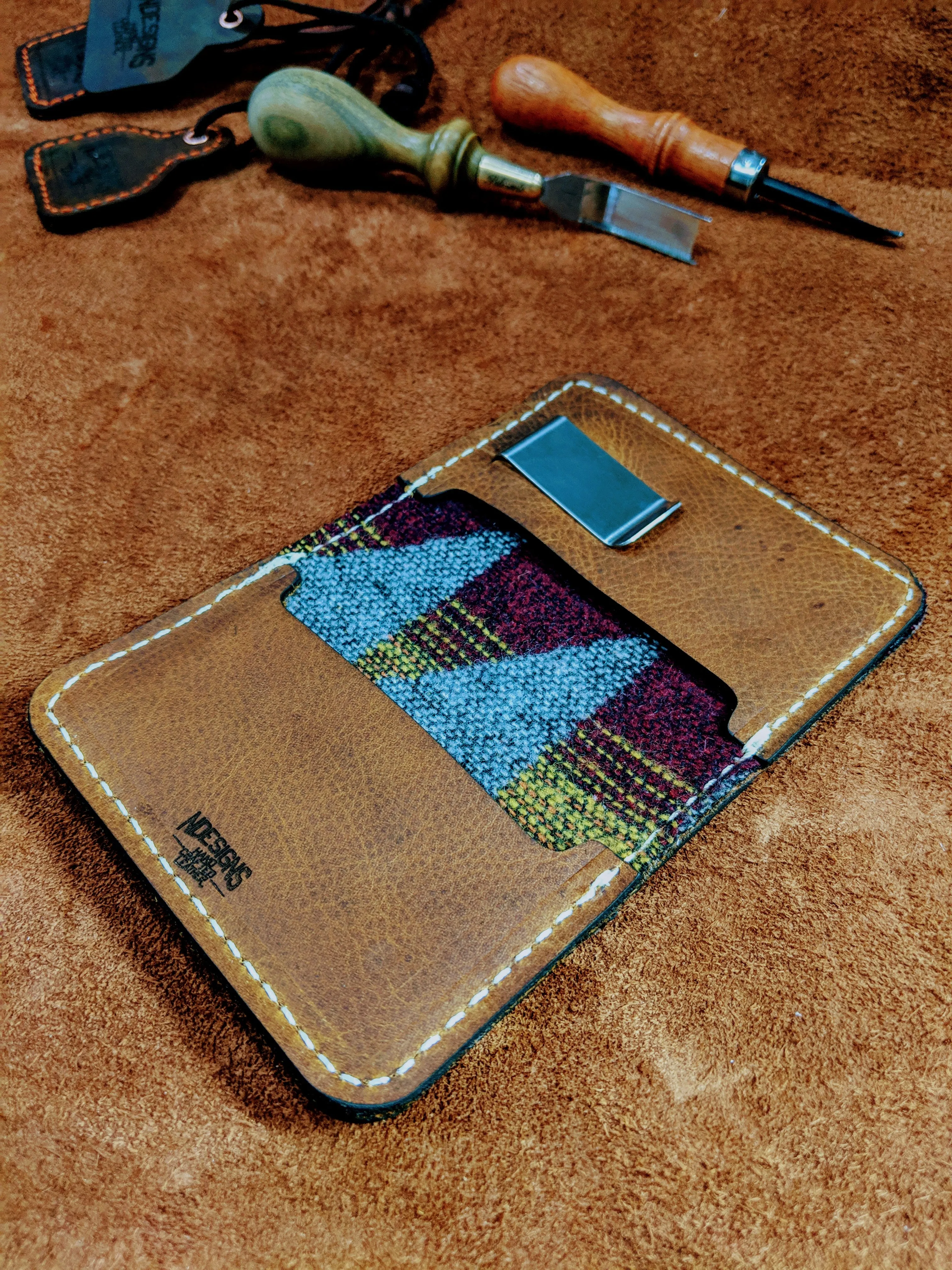 Handmade Genuine Leather Fly Rod Wallet for Men