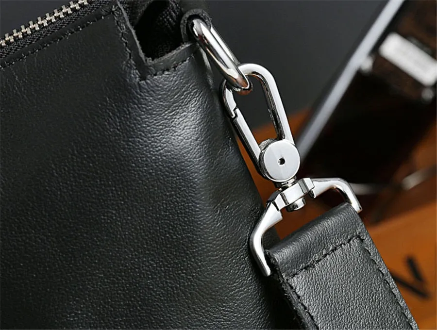 Joyir new Men Briefcases Genuine Leather Leisure mens business bag 14 Inch Computer Laptop Bags