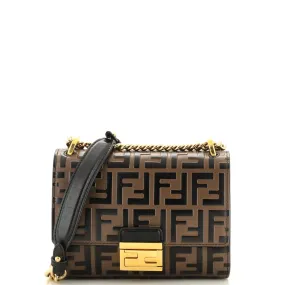 Kan U Shoulder Bag Zucca Embossed Leather Small