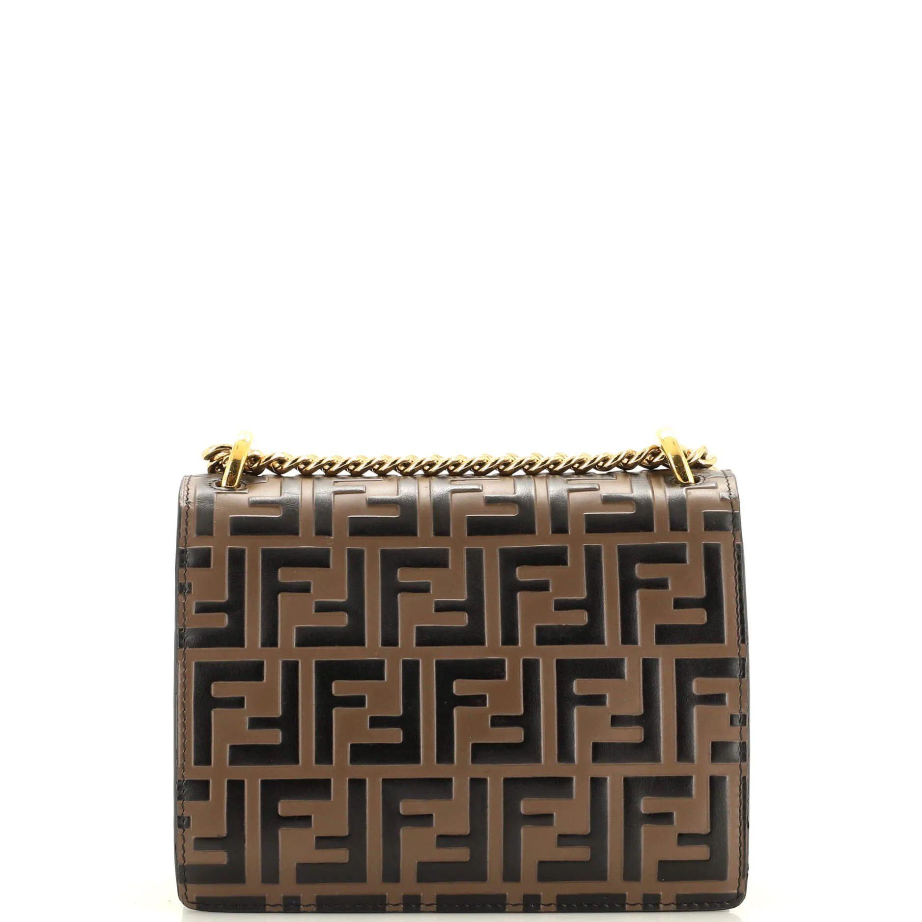 Kan U Shoulder Bag Zucca Embossed Leather Small