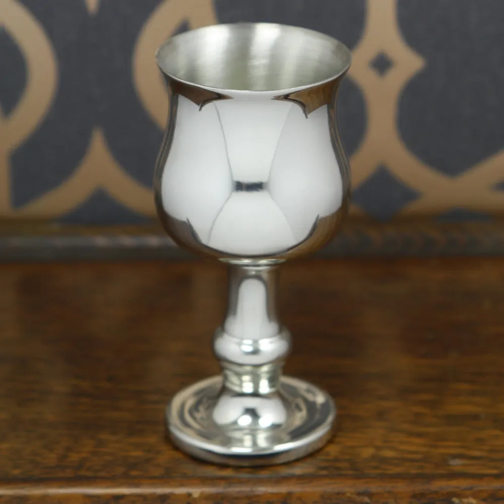 Large Traditional Pewter Wine or Port Goblet