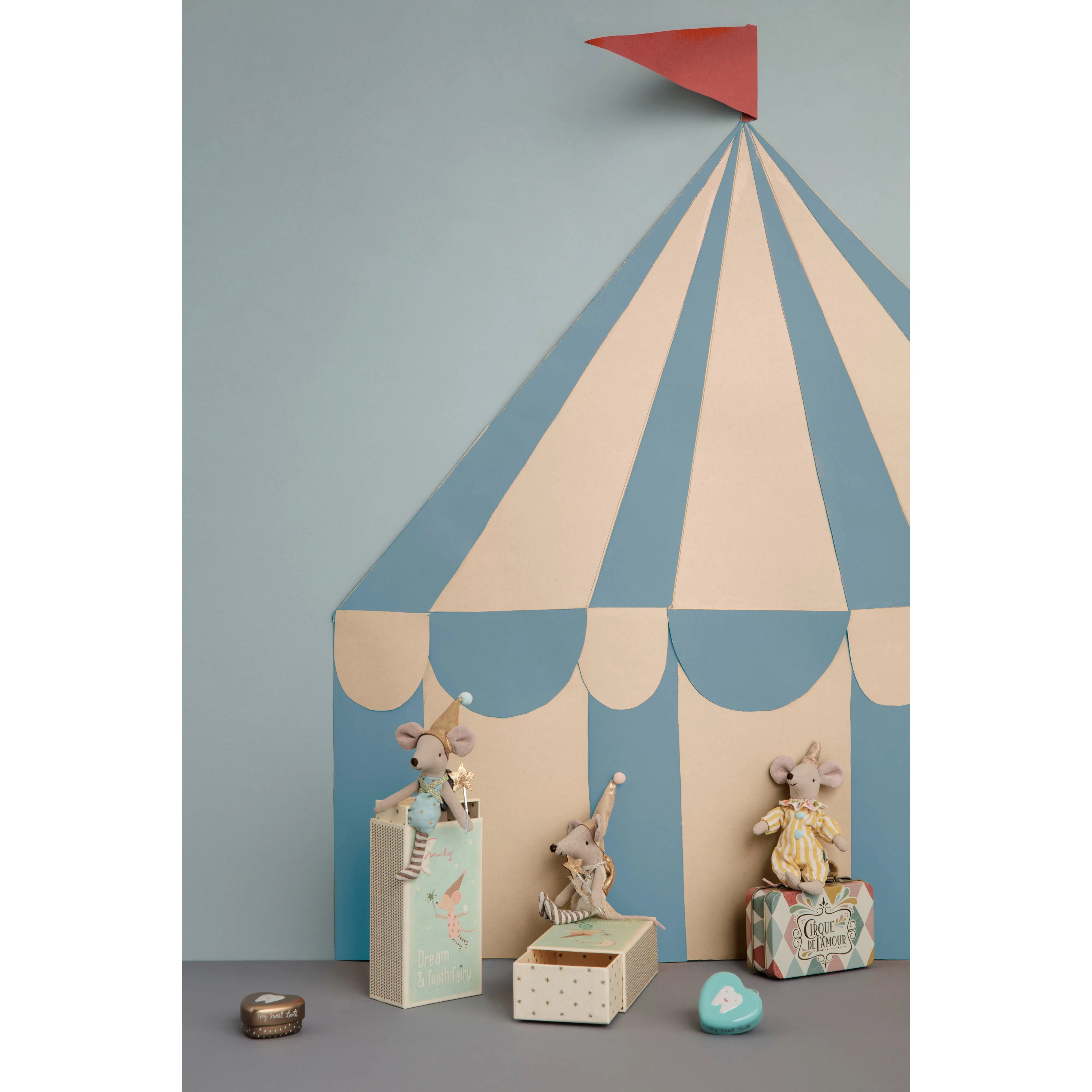 Maileg Clown Mouse in Suitcase