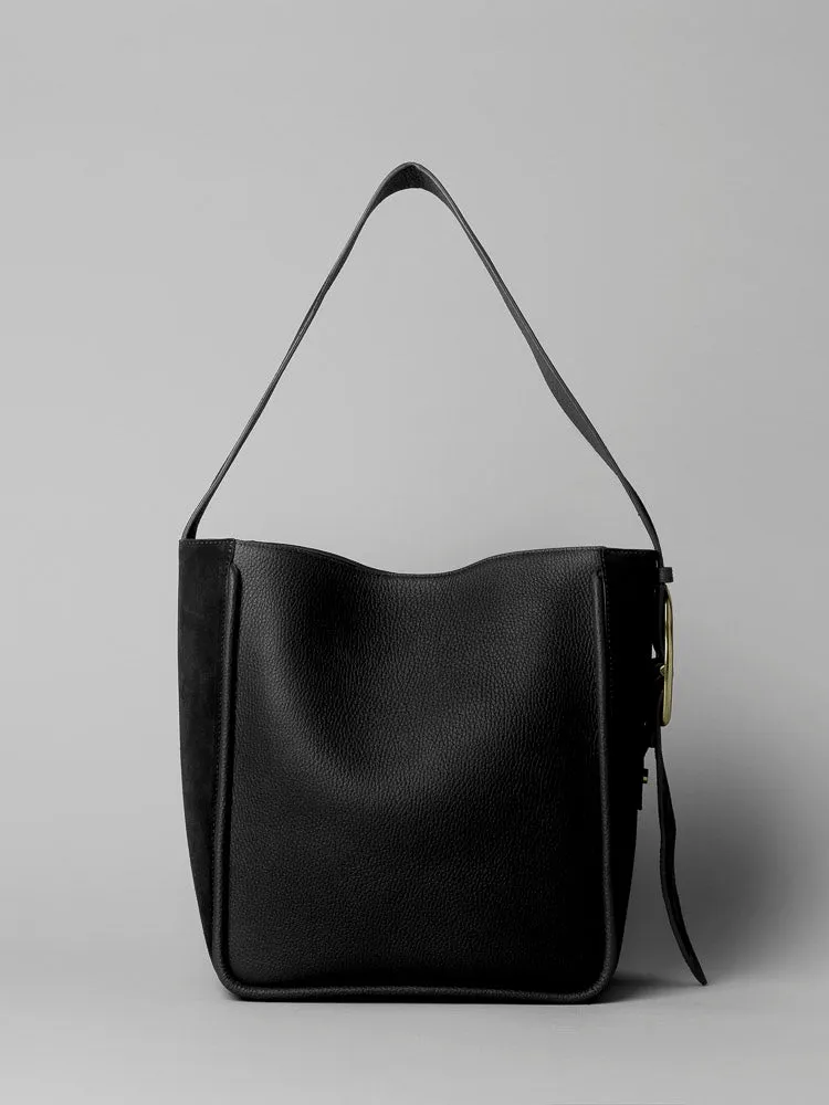 MASAGO Black Suede Tote bag