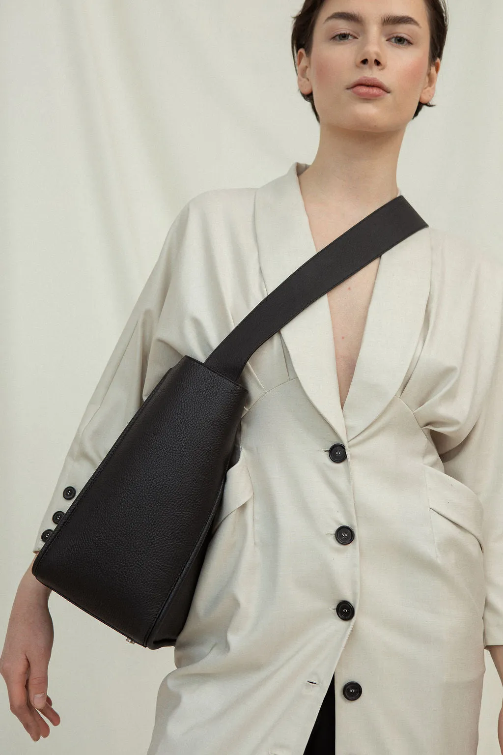 MASAGO Black Suede Tote bag