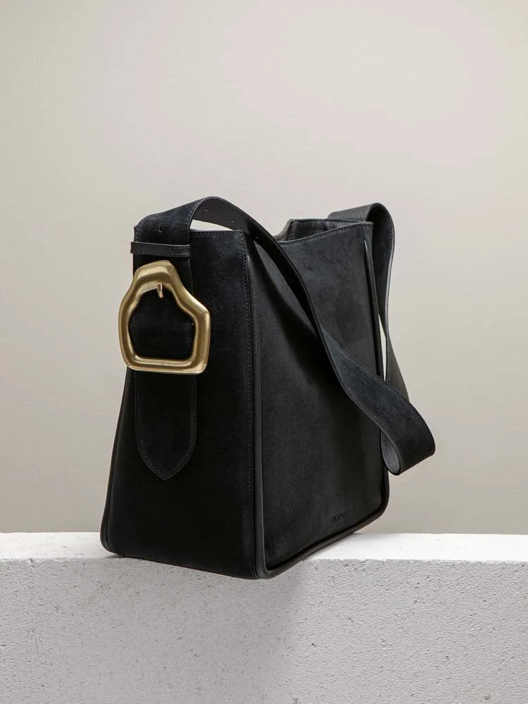 MASAGO Black Suede Tote bag