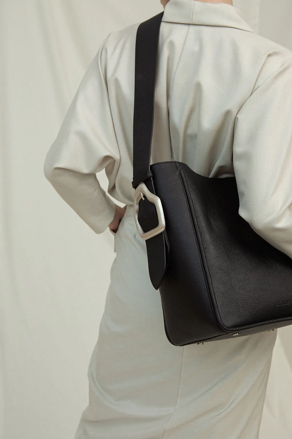 MASAGO Black Suede Tote bag