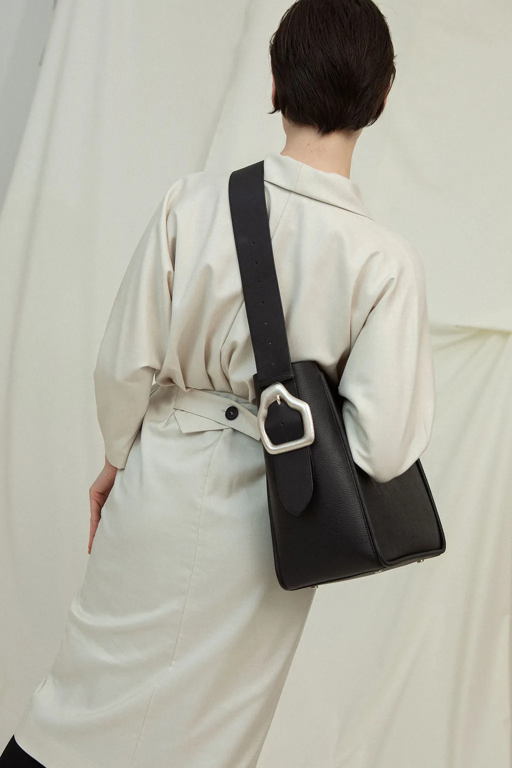 MASAGO Black Suede Tote bag