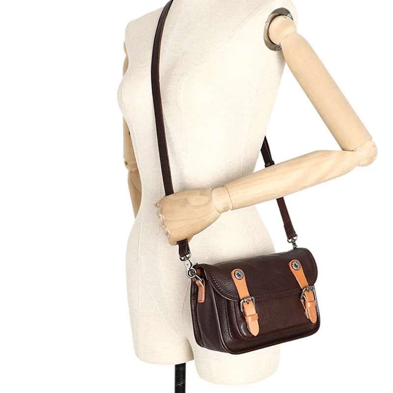 Mini Women's Genuine Leather Crossbody Messenger Bag Satchel Purse Bag for Women