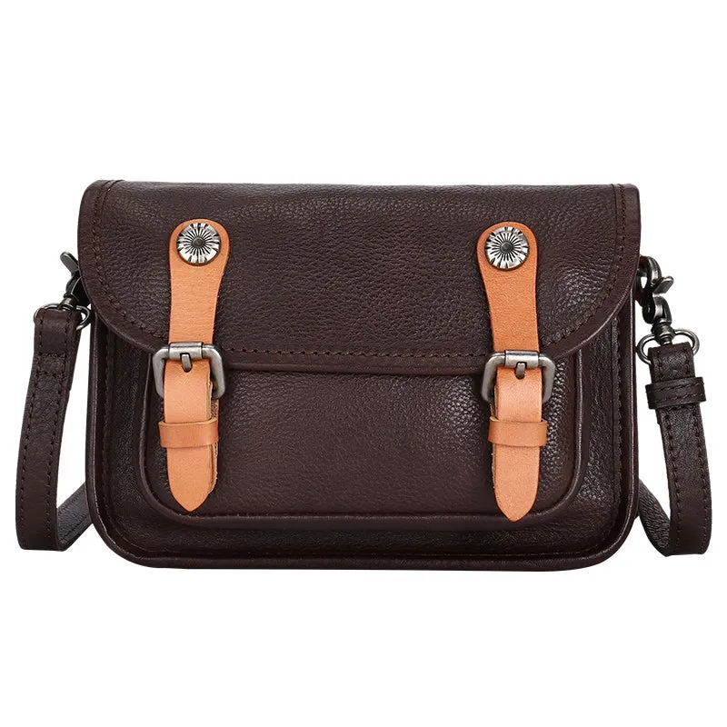 Mini Women's Genuine Leather Crossbody Messenger Bag Satchel Purse Bag for Women