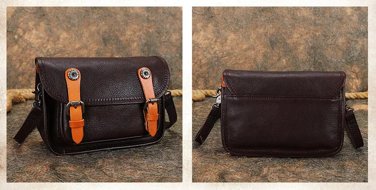 Mini Women's Genuine Leather Crossbody Messenger Bag Satchel Purse Bag for Women