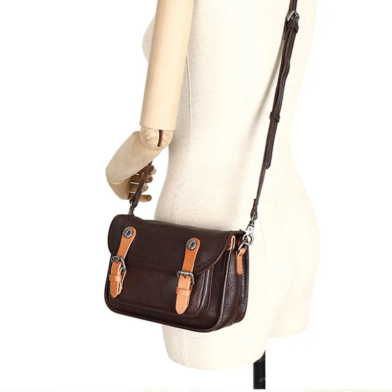Mini Women's Genuine Leather Crossbody Messenger Bag Satchel Purse Bag for Women