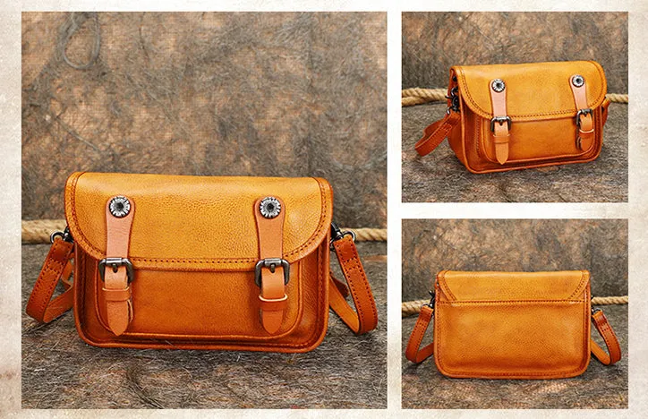 Mini Women's Genuine Leather Crossbody Messenger Bag Satchel Purse Bag for Women