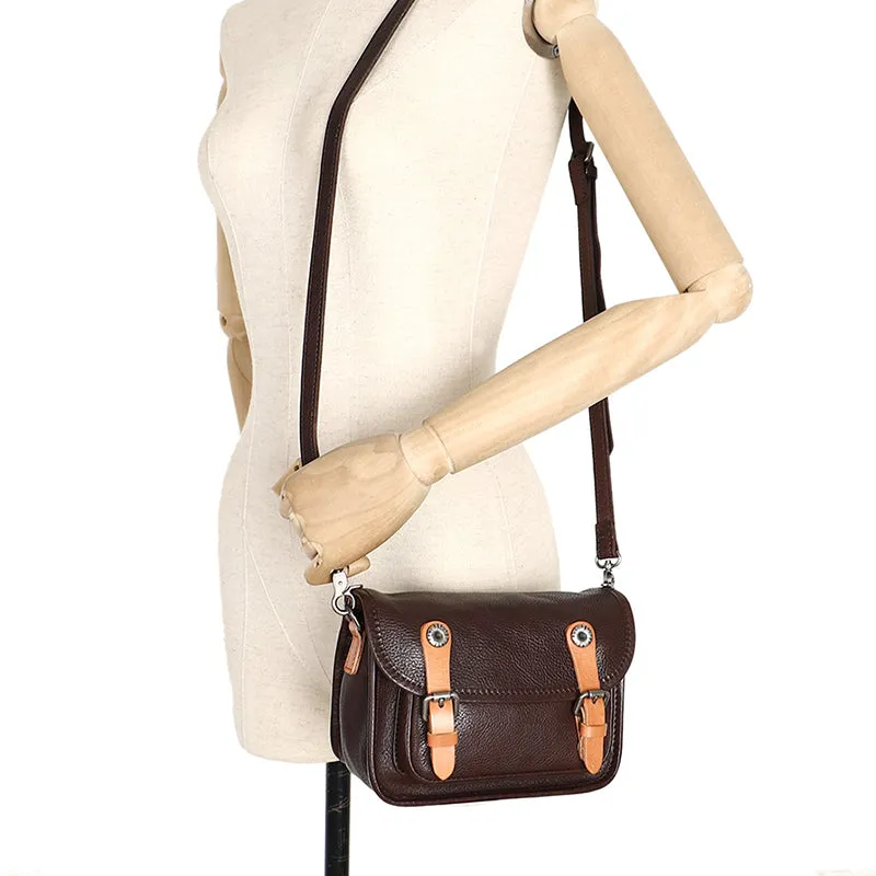 Mini Women's Genuine Leather Crossbody Messenger Bag Satchel Purse Bag for Women