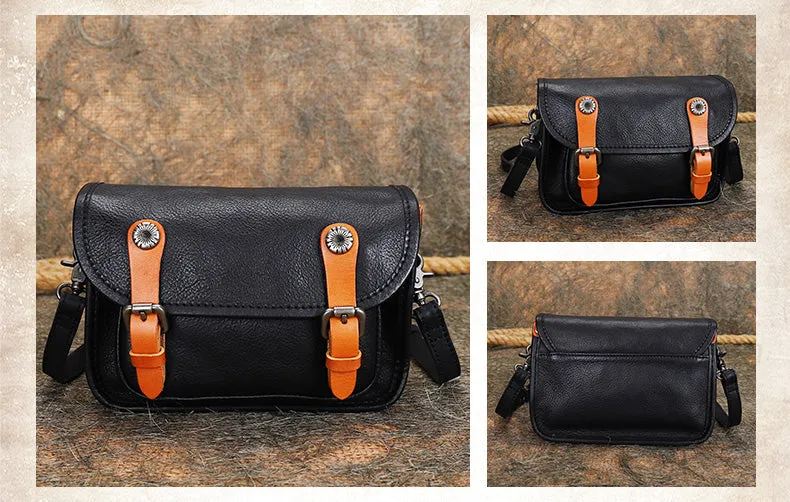 Mini Women's Genuine Leather Crossbody Messenger Bag Satchel Purse Bag for Women