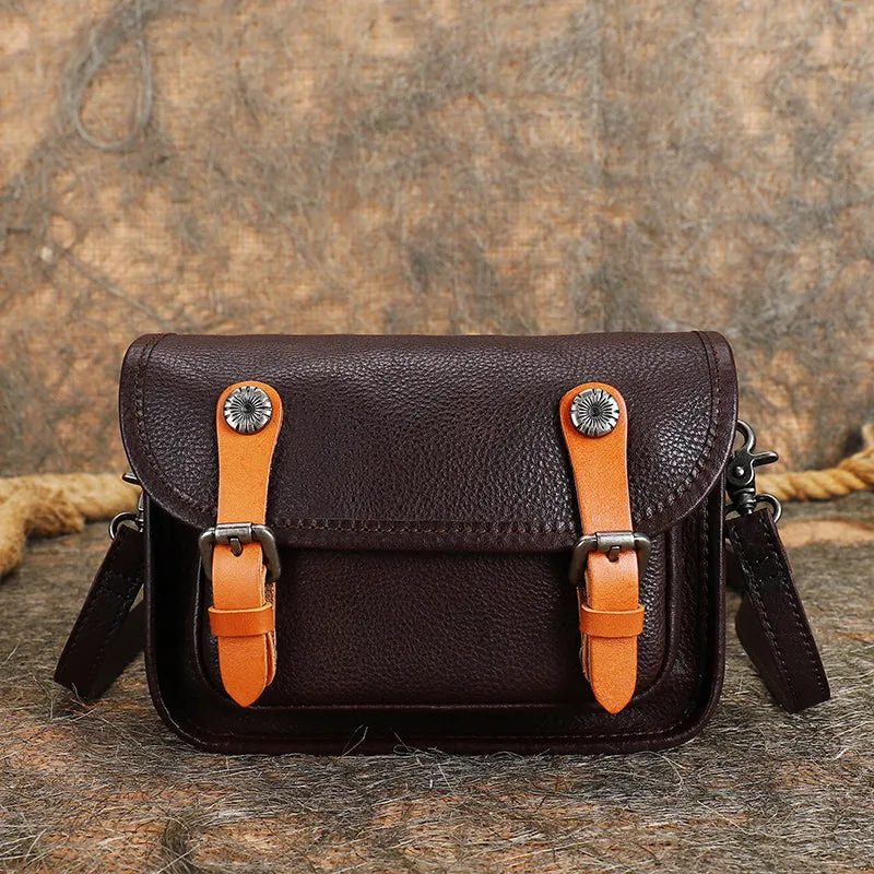 Mini Women's Genuine Leather Crossbody Messenger Bag Satchel Purse Bag for Women