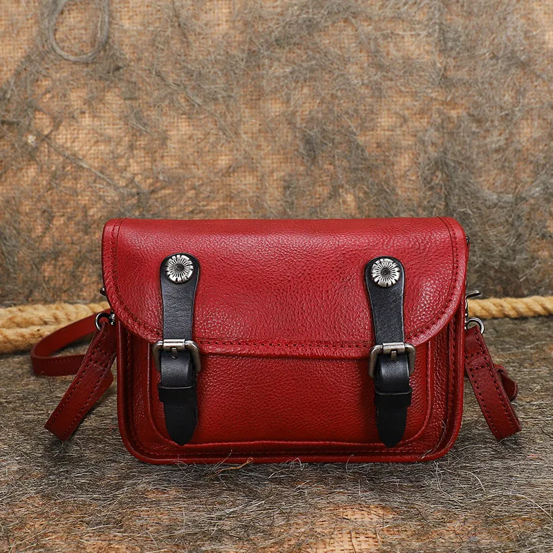 Mini Women's Genuine Leather Crossbody Messenger Bag Satchel Purse Bag for Women