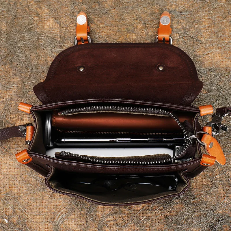 Mini Women's Genuine Leather Crossbody Messenger Bag Satchel Purse Bag for Women