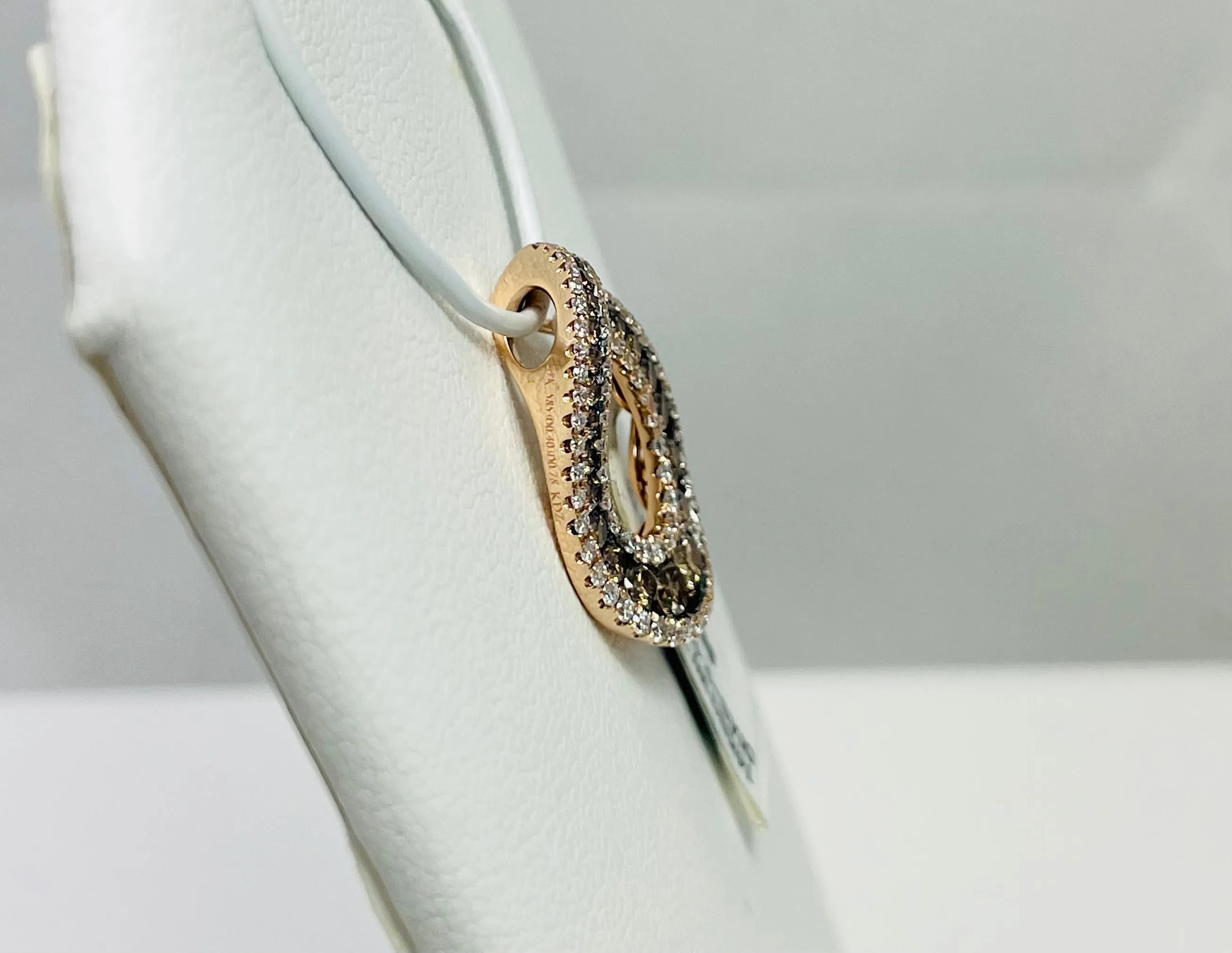 New! 1.18ctw Natural Diamond 14k Rose Gold Pendant