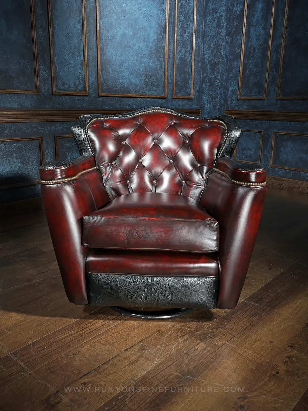 Nile Clemson Leather Swivel Chair