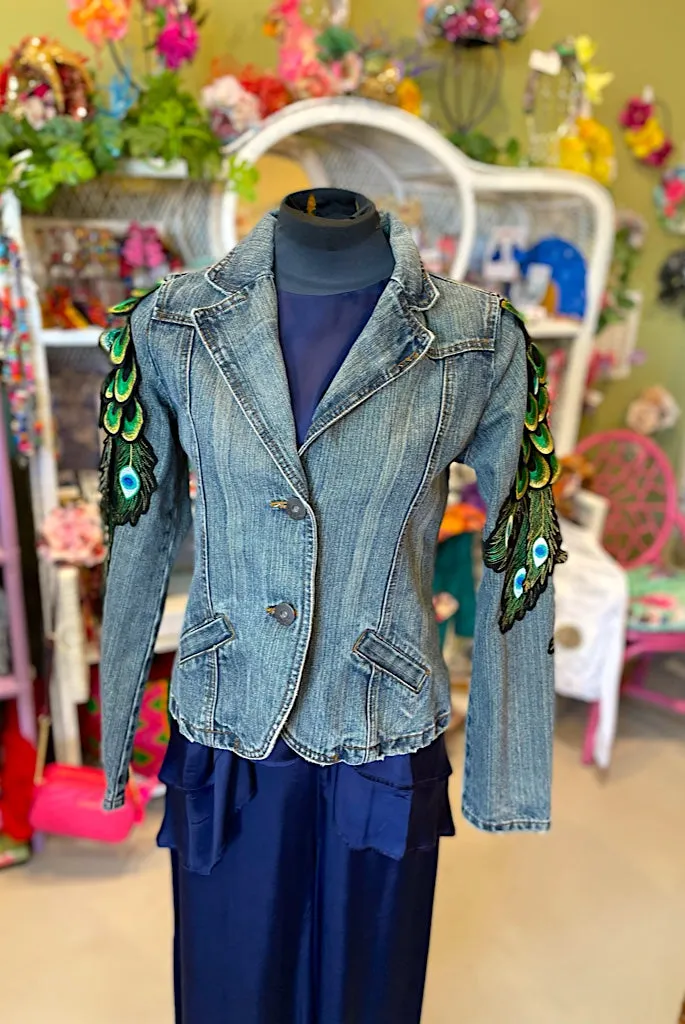 Peacock Sleeved Custom Vintage Jacket