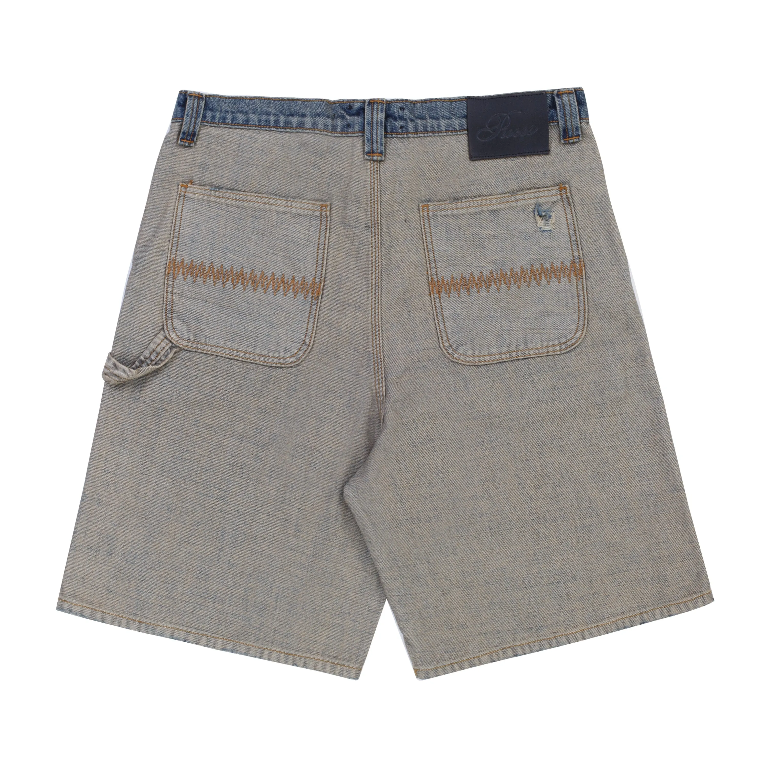 Pieces Harvey Split Carpenter Short Washed Indigo