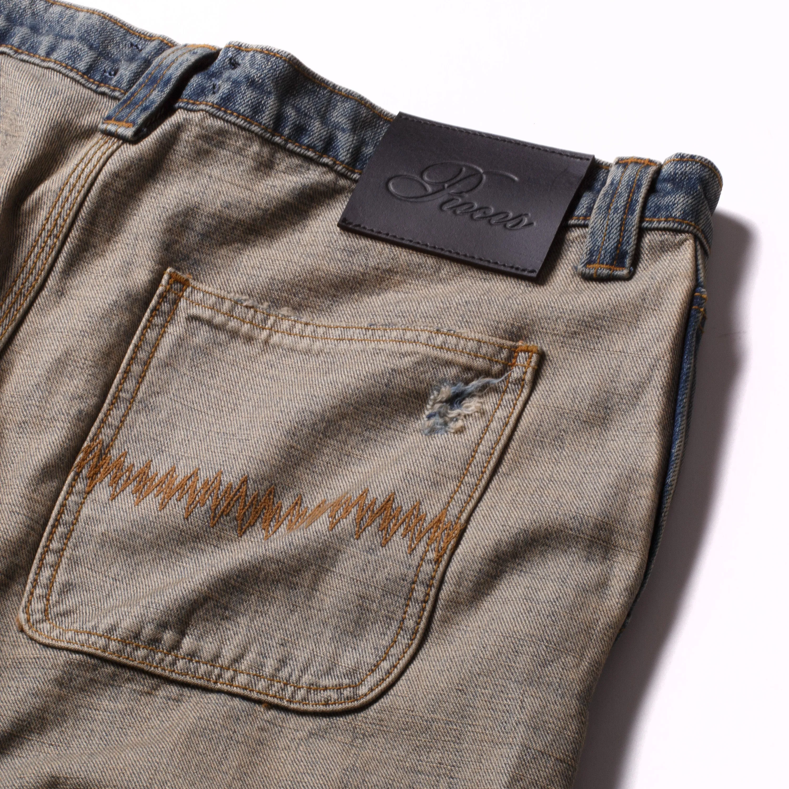 Pieces Harvey Split Carpenter Short Washed Indigo