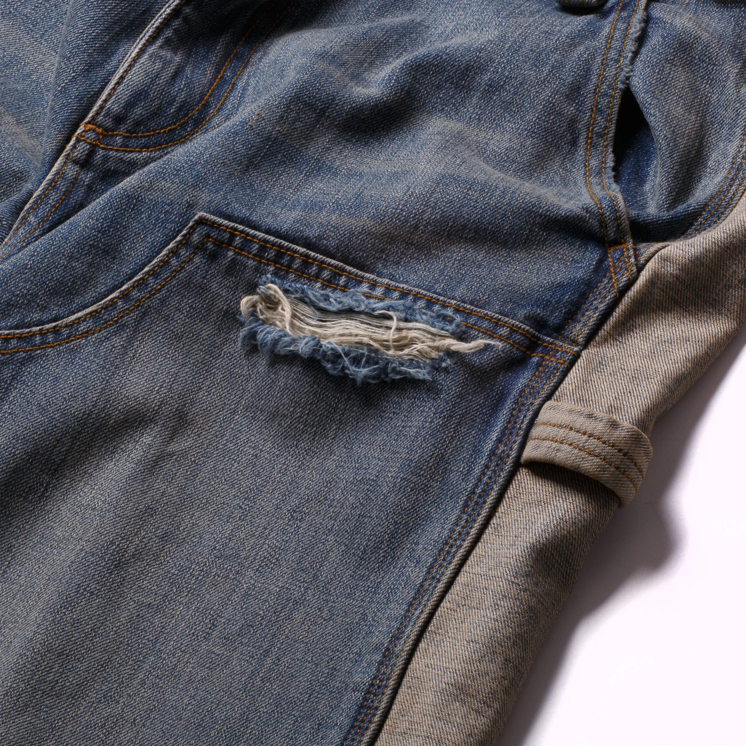 Pieces Harvey Split Carpenter Short Washed Indigo