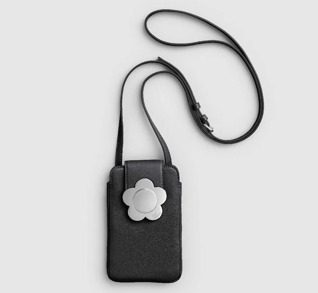 Retro Daisy Leather Phone Bag