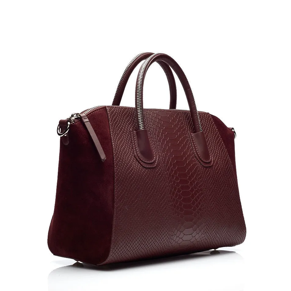 Serpent bordeaux silver bag