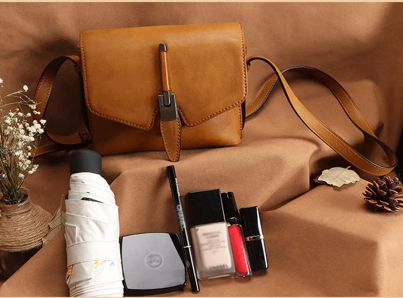 Small Womens Vintage Leather Crossbody Bag Side Bags For Women