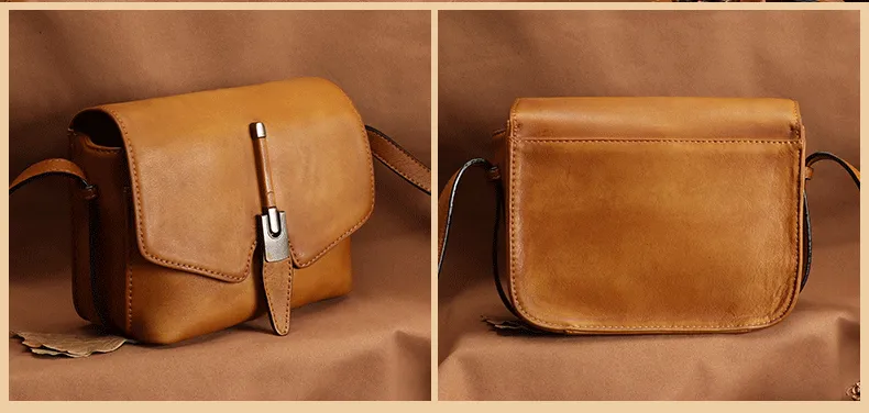 Small Womens Vintage Leather Crossbody Bag Side Bags For Women