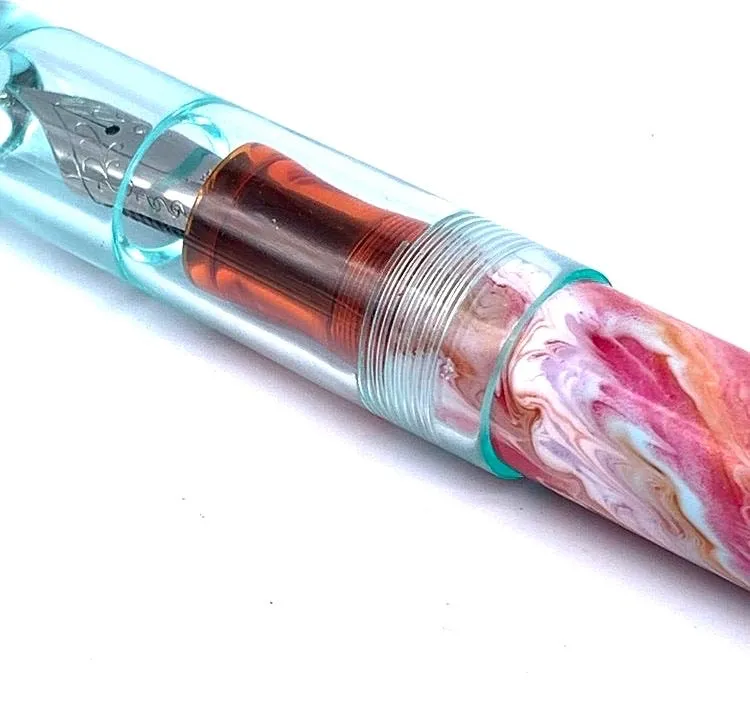 Spring Bouquet Vase Clear Cap Custom Order Fountain Pen