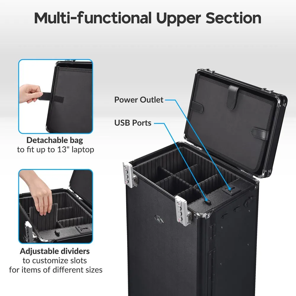 TheLAShop Jewelry Rolling Case with 20 Trays TSA Locks Vendor Display Case