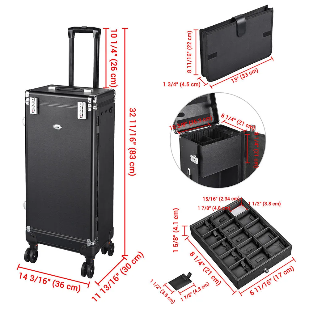 TheLAShop Jewelry Rolling Case with 20 Trays TSA Locks Vendor Display Case