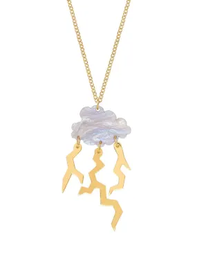 Thunderstorm Cloud Necklace - Gold