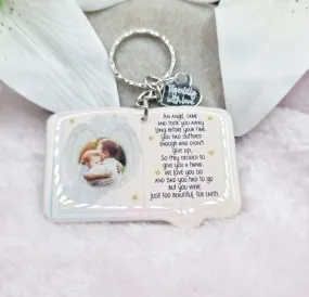 too beautiful for earth book personalised photo keyring, verse keyring, keepsake